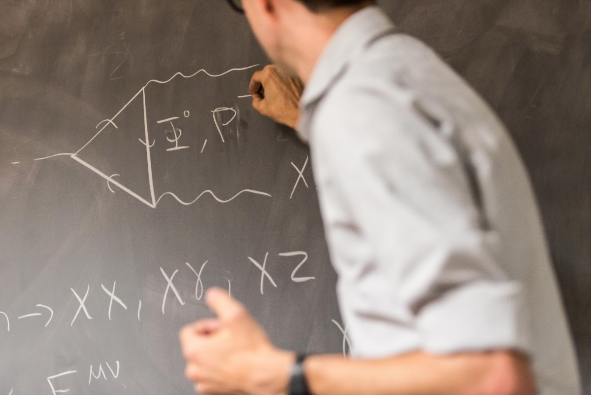 Feynman diagrams are used to express forces between subatomic particles.